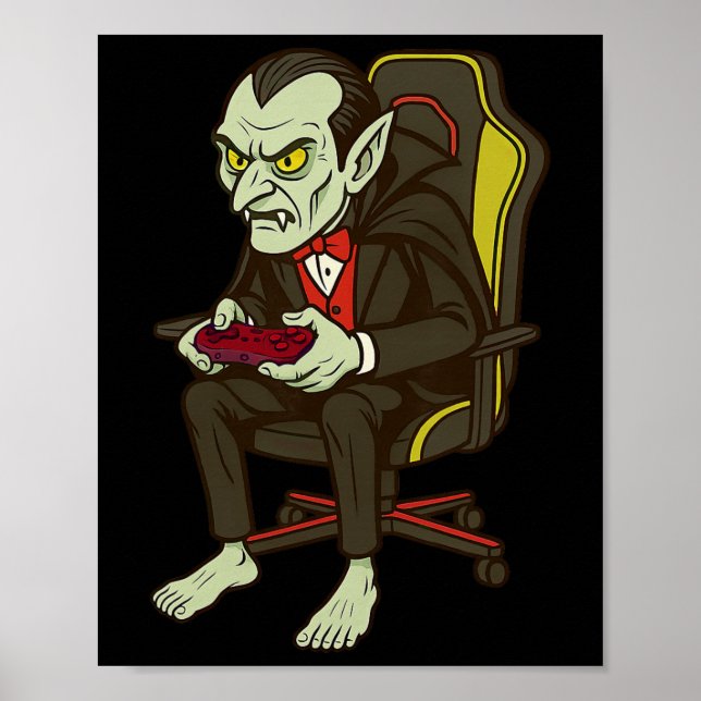 Halloween Vampire Beängstigend Gaming Video Game B Poster (Vorne)