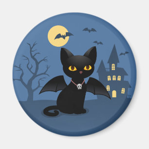 Halloween Vampire Black Cat mit Flügeln Magnet