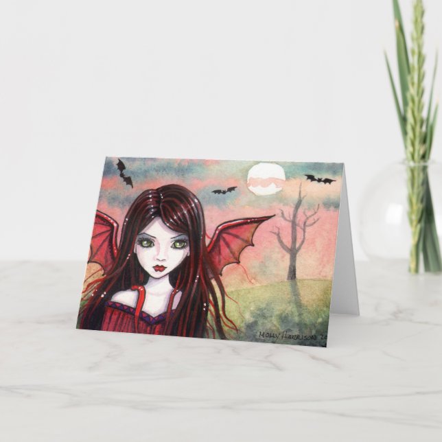Halloween Vampire Card von Molly Harrison Karte (Vorderseite)