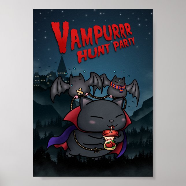 Halloween Vampire Cat Vampurr Poster (Vorne)