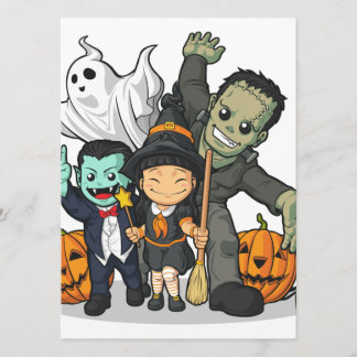 Halloween, Vampire, Frankenstein & Ghost Karte