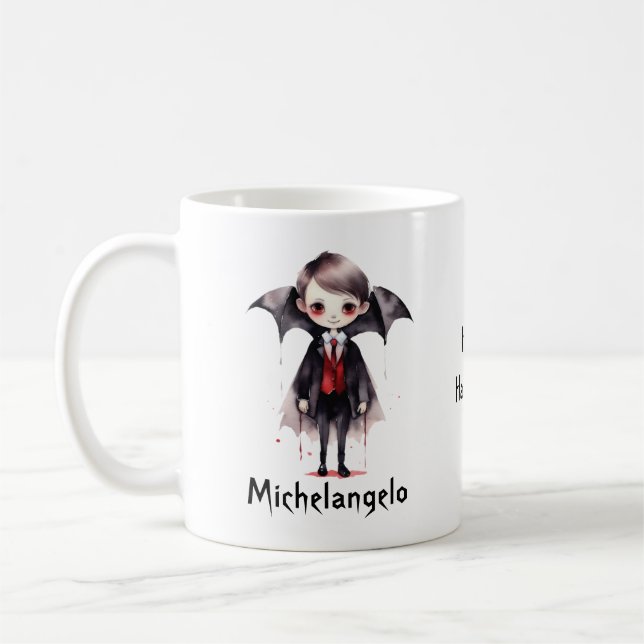 Halloween Vampire Kid Personalize Kaffeetasse (Links)