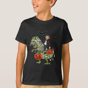 Halloween Vampire Riding T Rex Fun Boys Girls Kind T-Shirt