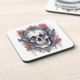 Halloween Vampire Skull Art Getränkeuntersetzer