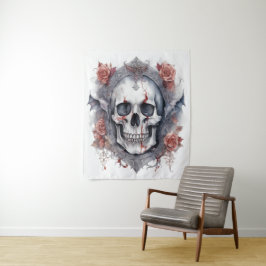 Halloween Vampire Skull Art Wandteppich