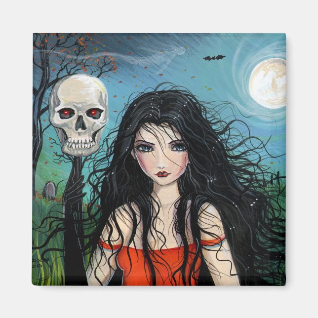 Halloween Vampire Skull Magnet (Vorne)