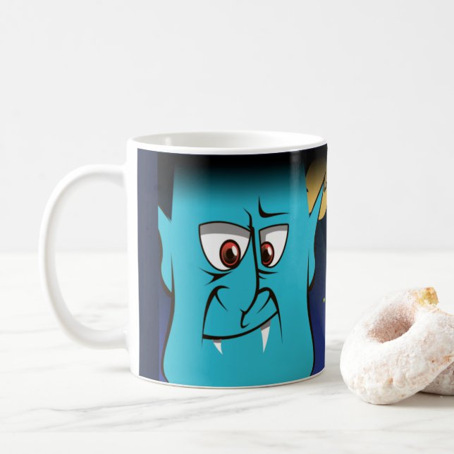 Halloween Vampire Tasse, Cup Kaffeetasse (Mit Donut)