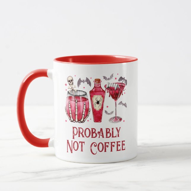 Halloween Vampire wahrscheinlich nicht Kaffee rot Tasse (Links)