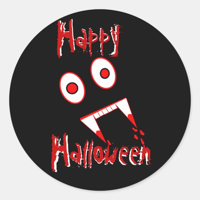 Halloween Vampire Zähne Runder Aufkleber (Vorderseite)