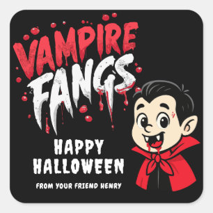 Halloween-Vampirzähne Quadratischer Aufkleber