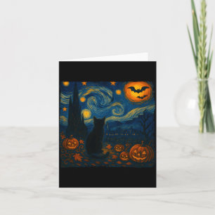 Halloween Van Gogh Sternennacht schwarze Katze Kür Karte