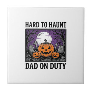 Halloween-Vater-Shirt Schwer Zu Heimsuchen Lustige Fliese