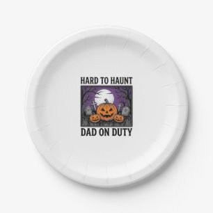Halloween-Vater-Shirt Schwer Zu Heimsuchen Lustige Pappteller