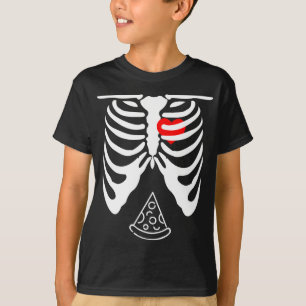 Halloween Vater Skeleton Pizza Belly Funny Pregnan T-Shirt