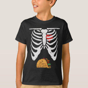 Halloween Vater Skeleton Taco Belly Fun Pregnancy T-Shirt