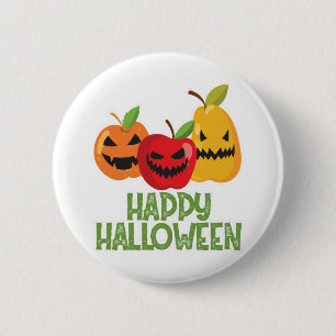 Halloween Vegan Happy Halloween Pumpkin Vegetarian Button