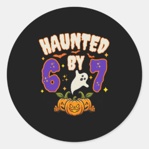 Halloween Verflucht 67 Nummer 67 Sechs Sieben Meme Runder Aufkleber
