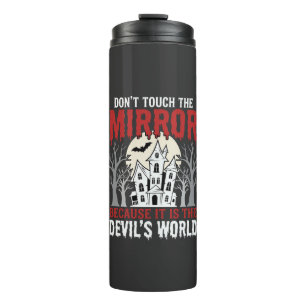 Halloween Verfluchter Spiegel Teufel Welt Grafik Thermosbecher