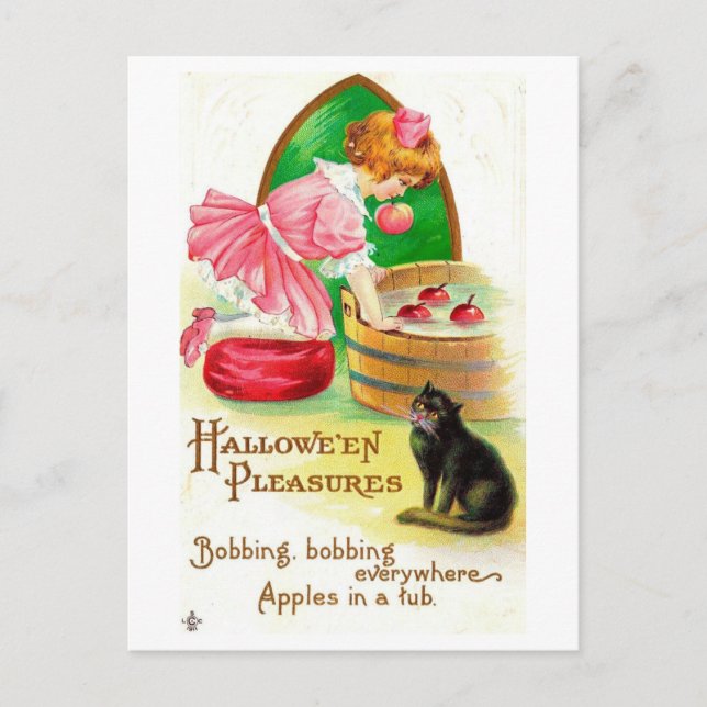 Halloween-Vergnügen, Vintag Postkarte (Vorderseite)