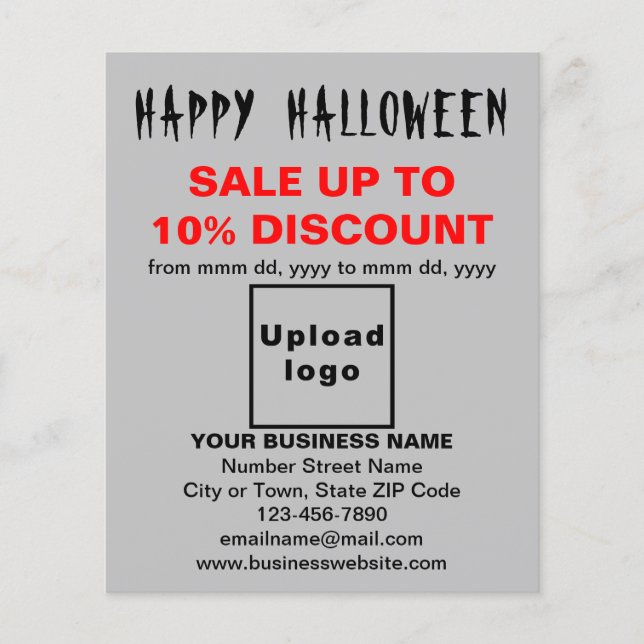 Halloween-Verkauf auf grauem Flyer (Vorne)