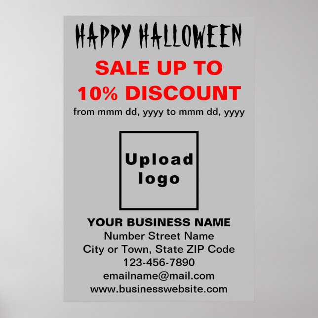 Halloween-Verkauf auf grauem Poster (Vorne)