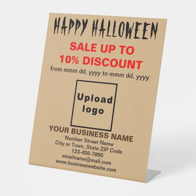 Halloween-Verkauf in Light Brown Sockelschild (Vorderseite)