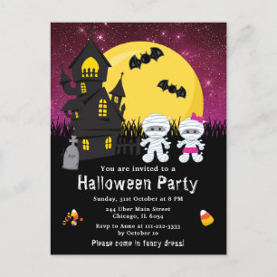 Halloween-Verkleidungsparty-Mumie Rosa Postkarte