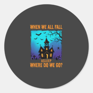 Halloween Verlassene Kirche Wohin Gehen Wir Runder Aufkleber