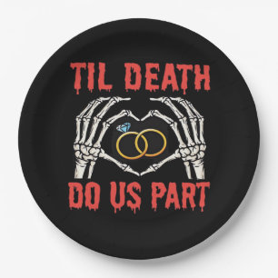 Halloween Verlobung Til Death Do us Part Pappteller