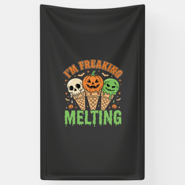 Halloween verrückt schmelzendes Eis Banner (Vertikal)