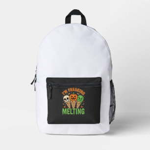 Halloween verrückt schmelzendes Eis Bedruckter Rucksack