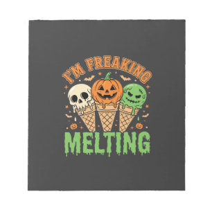 Halloween verrückt schmelzendes Eis Notizblock
