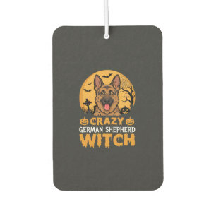 Halloween Verrücktes Deutsches Schäferhund Hexen D Autolufterfrischer