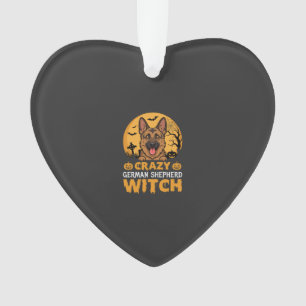 Halloween Verrücktes Deutsches Schäferhund Hexen D Ornament
