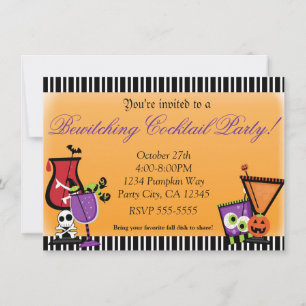 Halloween verzaubernde Cocktailparty-Einladung Einladung
