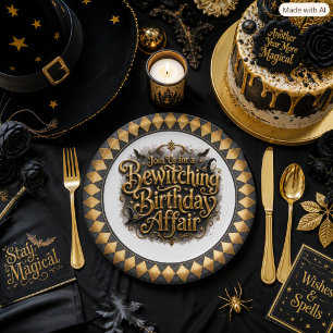 Halloween Verzaubernder Geburtstag Harlekin Gothic Pappteller