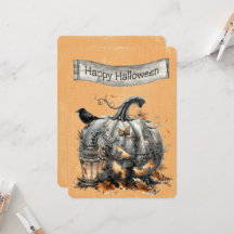 Halloween Verziert Steampunk Gray Pumpkin