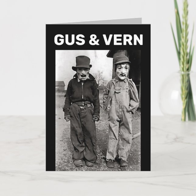 HALLOWEEN VHISTORISCHE KOSTEN FUNNY GREETING CARD KARTE (Vorderseite)