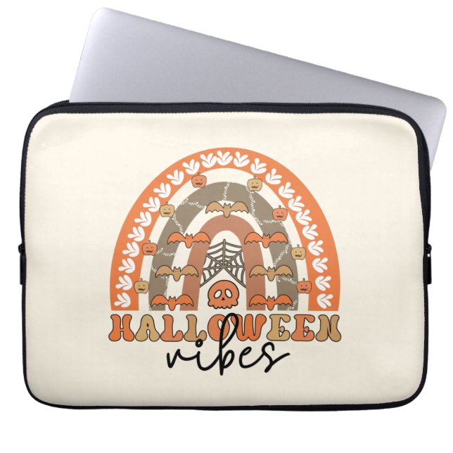 Halloween Vibes Boho Rainbow Fall Halloween Laptopschutzhülle (Vorderseite)
