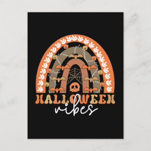 Halloween Vibes Boho Regenbogen Fall Spooky Postkarte