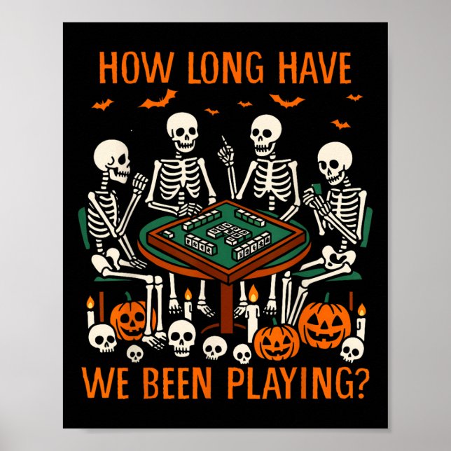 Halloween Vibes Mahjong Lover wie lange sind wir s Poster (Vorne)
