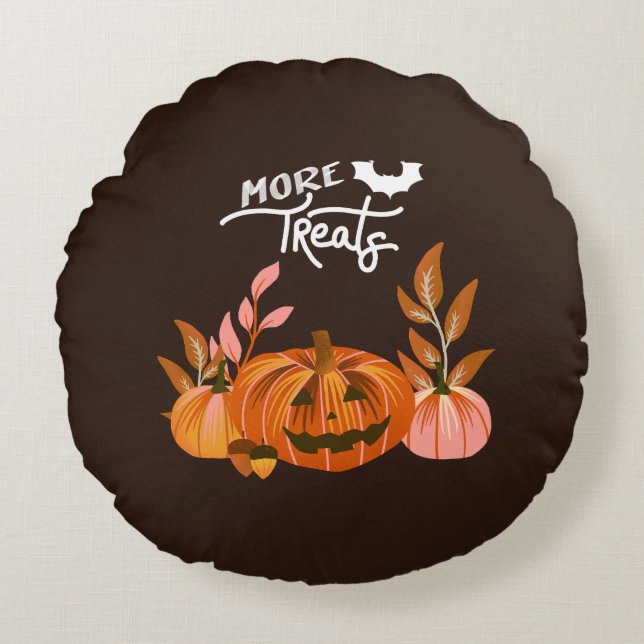 Halloween Vibes • More Treats Rundes Kissen (Vorderseite)