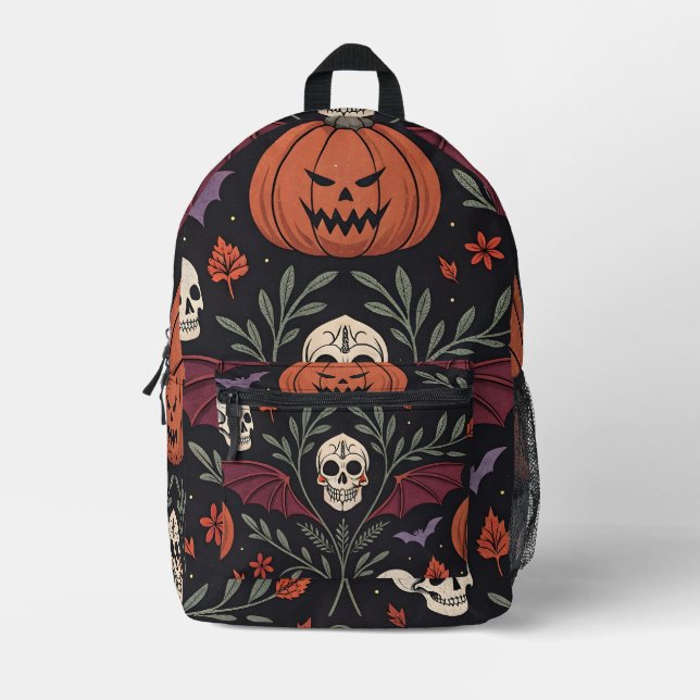 Halloween Vibes Pattern Bedruckter Rucksack (Vorderseite)