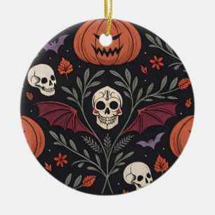 Halloween Vibes Pattern Keramik Ornament