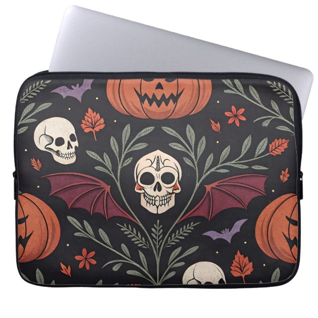 Halloween Vibes Pattern Laptopschutzhülle (Vorderseite)