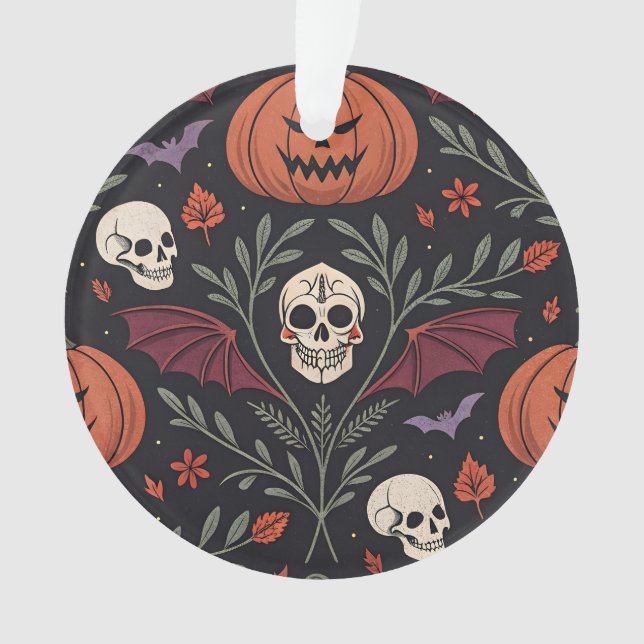 Halloween Vibes Pattern Ornament (Vorderseite)