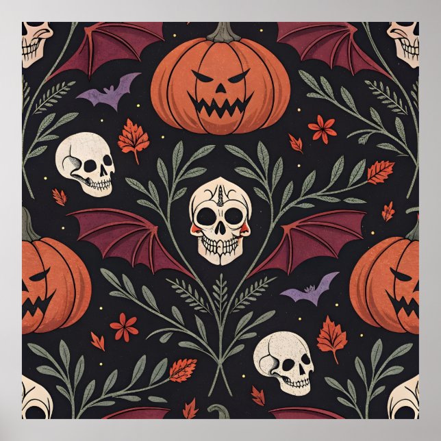 Halloween Vibes Pattern Poster (Vorne)