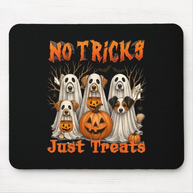 Halloween Vibes Spooky Saison Hund Mama No Tricks  Mousepad (Vorne)