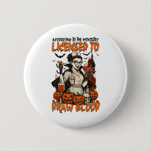 Halloween Vibes Spooky Season Krankenschwester liz Button