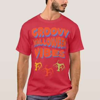 Halloween Vibes Trees Retro Colors T-Shirt